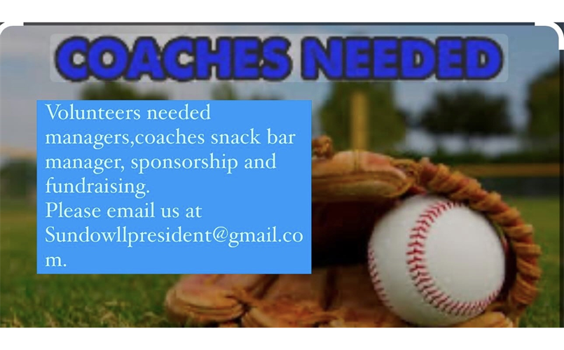 Managers and Coaches Needed 